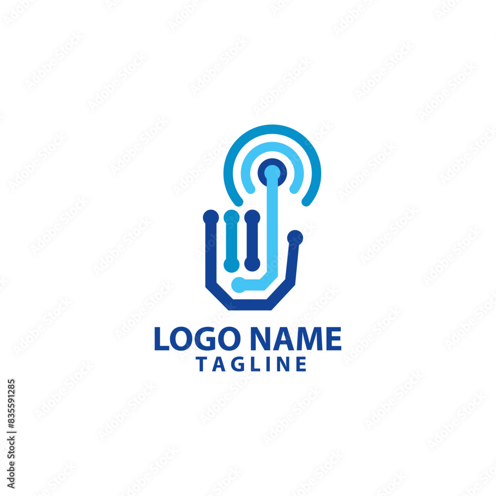 hand touch technology logo design vector hand touch technology logo design vector