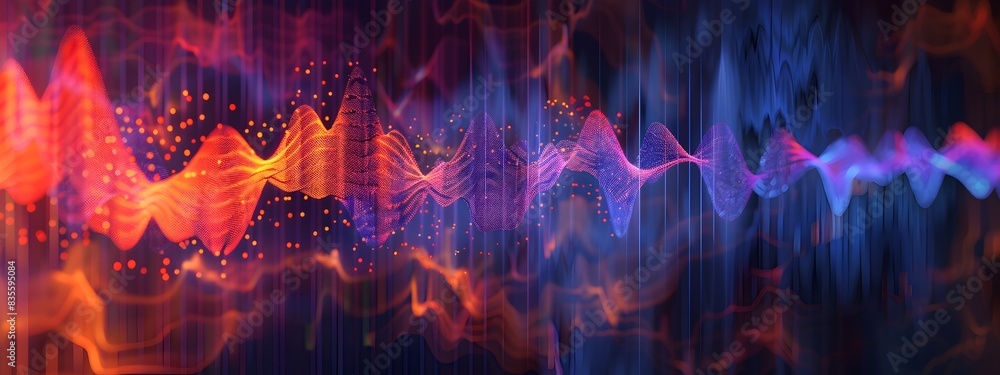 Fototapeta premium Vibrant Spectrogram Visualization of Sound Signal over Time