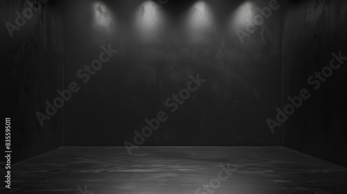 Abstract Empty Black Studio Room Background for Product Display and Presentation photo