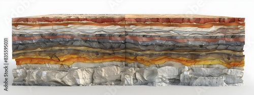 Stunning 3D Rendered Geological Strata Depicting Layers of Sedimentary Rock Formation Patterns for photo