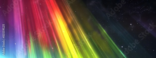 Vibrant Aurora Borealis Lights Displaying Colorful Cosmic Gradient in Night Sky