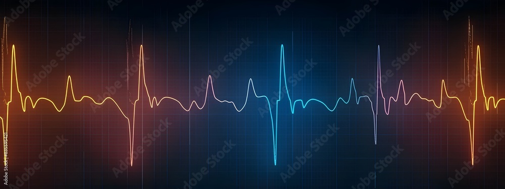Obraz premium Vibrant Heartbeat Rhythm Captivating Electrocardiogram Waveform Tracing
