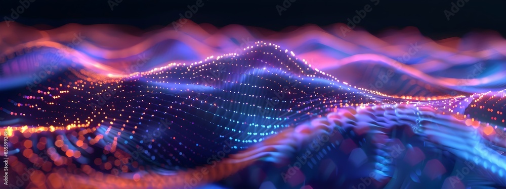 D Rendered of Vibrating String Producing Sound Waves D Rendered of Vibrating String Producing Sound Waves