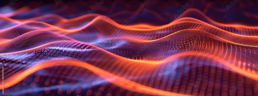 D Rendered of a Vibrating String Producing Sound Waves D Rendered of a Vibrating String Producing Sound Waves