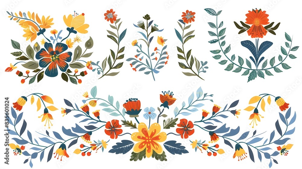 set of flowers set of flowers
