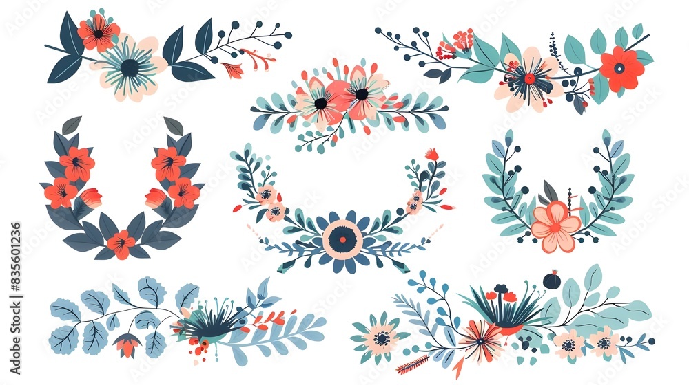 set of flowers set of flowers
