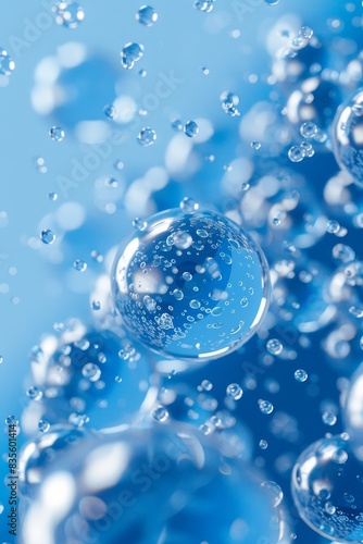 Wallpaper Mural Abstract 3D spheres on a blue background. Torontodigital.ca