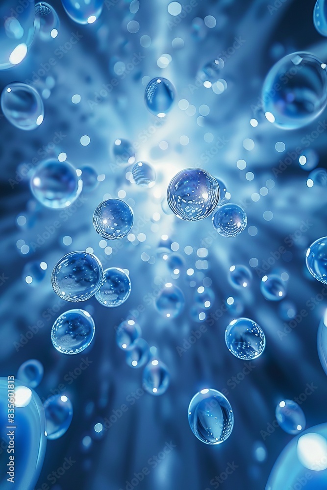 Abstract 3D spheres on a blue background. Abstract 3D spheres on a blue background.