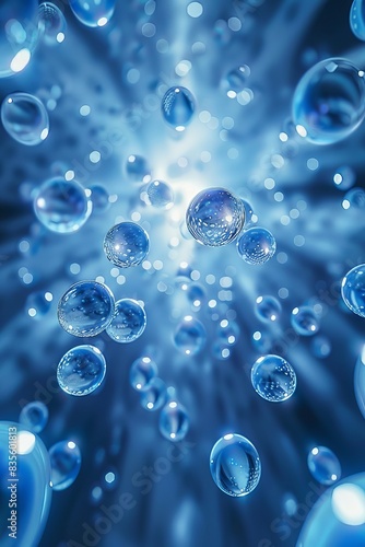 Wallpaper Mural Abstract 3D spheres on a blue background. Torontodigital.ca