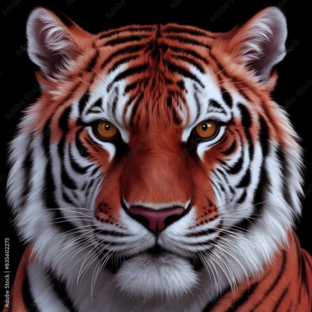 Fototapeta premium tiger face, black background