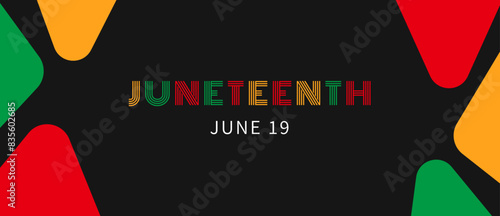abstract juneteenth concept red green yellow pattern geometric background banner vector template