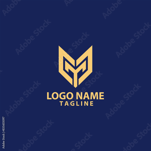 initial letter GMG GGM  logo design vector photo