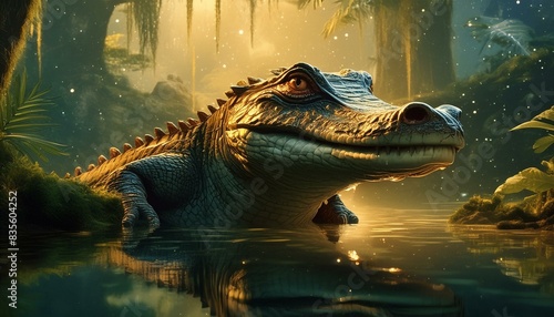 Alligator in the swamp 