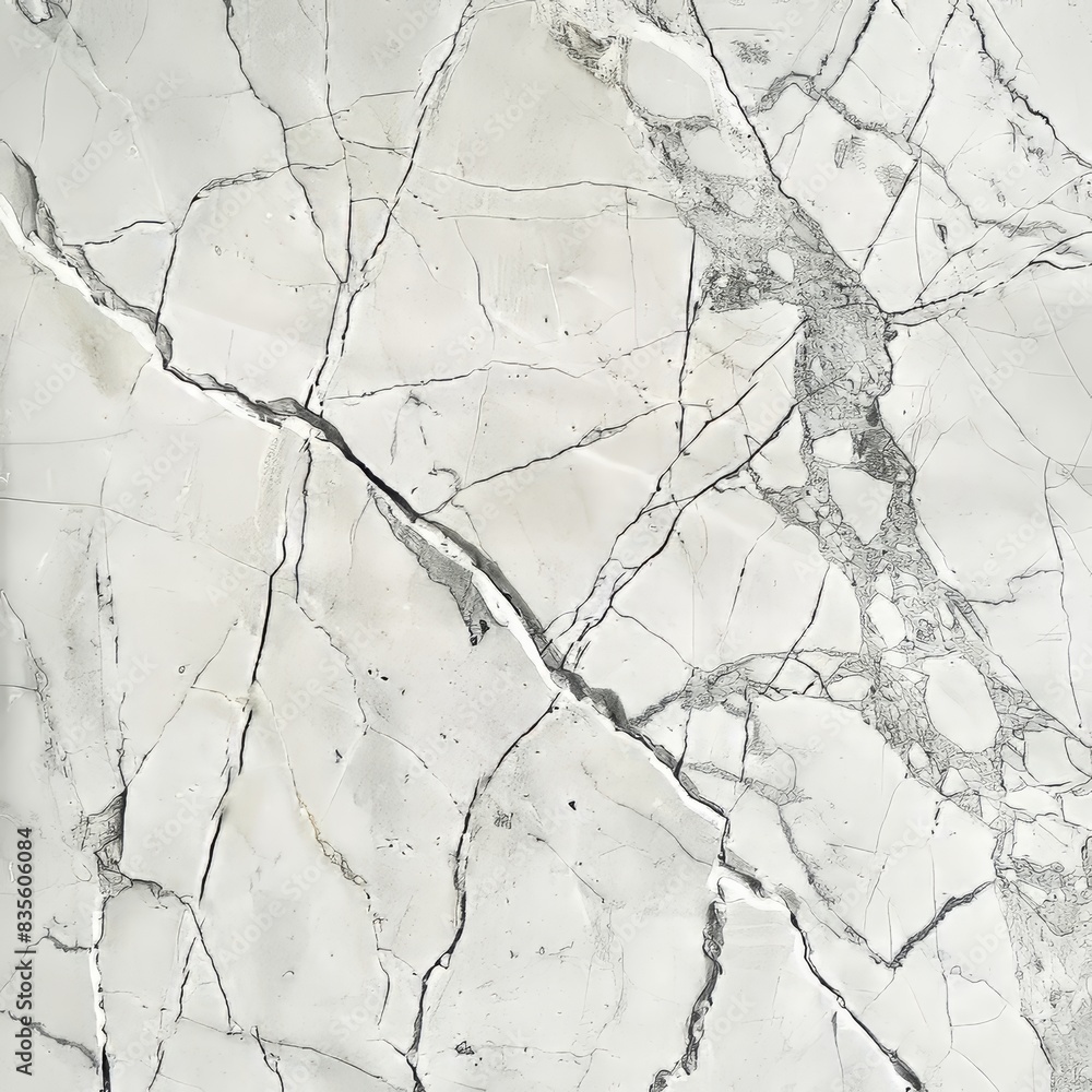 Obraz premium A close-up of textured white marble with delicate grey veins. Background for graphic concept work, Marble background.