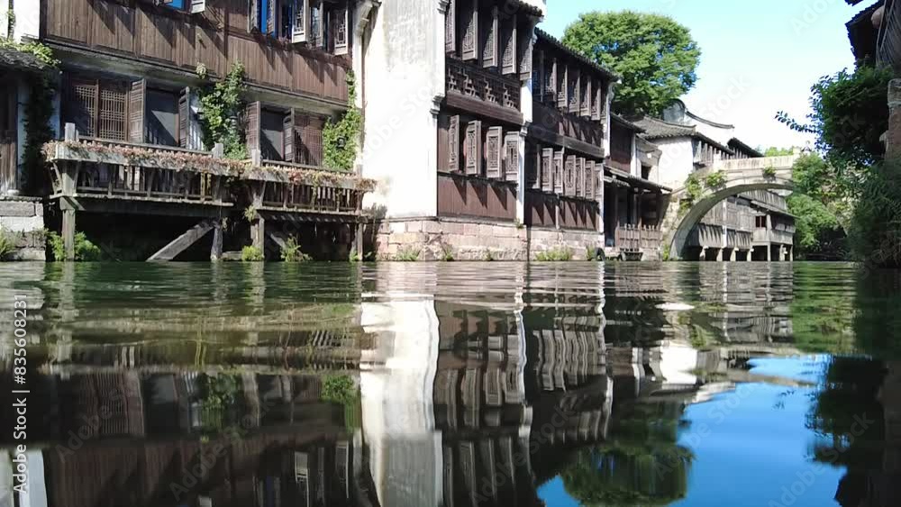 View of Chinese ancient water town; slow motion View of Chinese ancient water town; slow motion