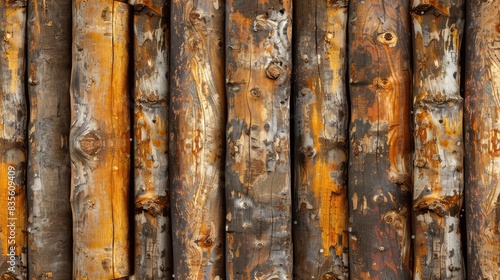 Texture Background of Timber Wood Log in Brown Color