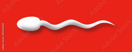 Sperm Illustration on Red Background