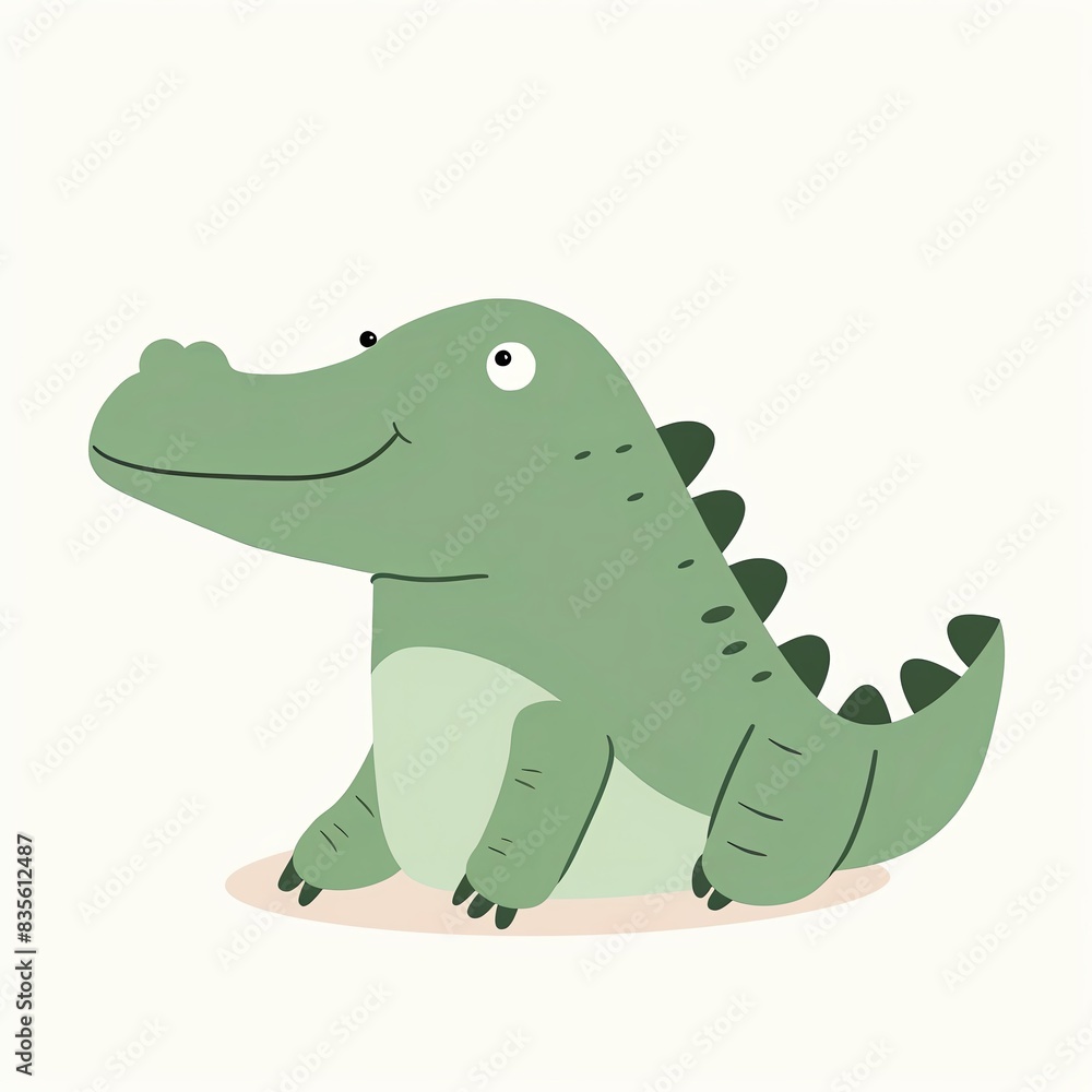 Naklejka premium Cute cartoon crocodile illustration.
