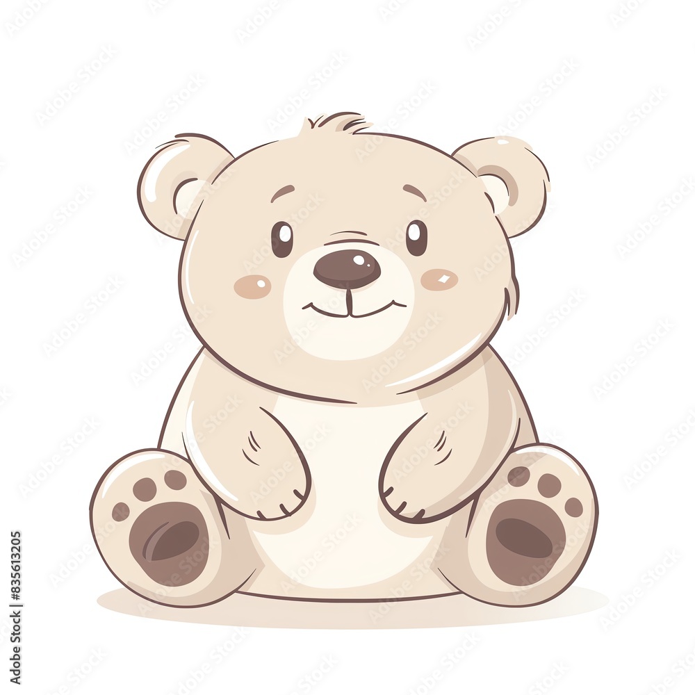 Obraz premium Cute cartoon teddy bear illustration.