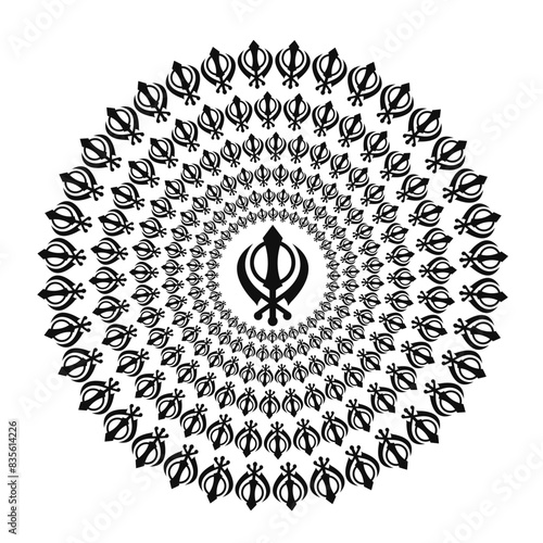 Khanda graphic circular design vector illustration 