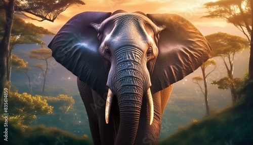 Elephant in the jungle photo