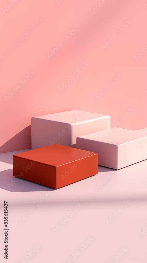 Obraz premium Simple pink product booth