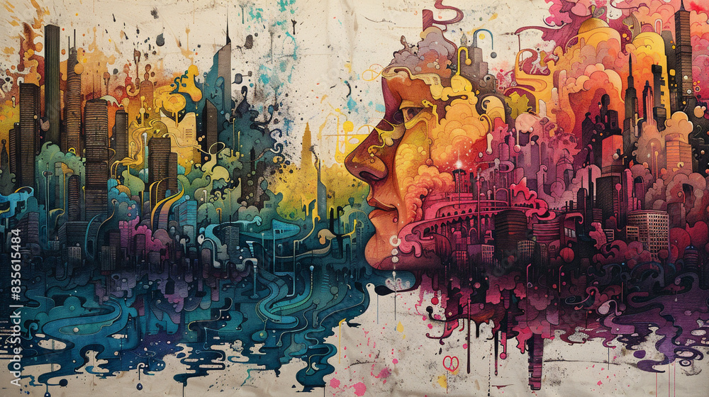 Fototapeta premium カラフルなデジタルアート