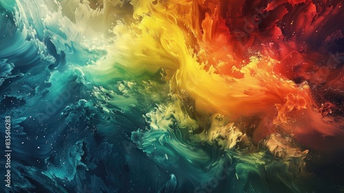 cool modern abstract wallpaper design of color splash waves
