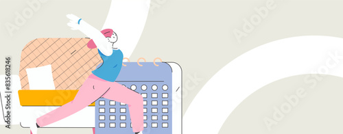 Practicing yoga, physical and mental health, flat vector character concept, operation hand drawn illustration
