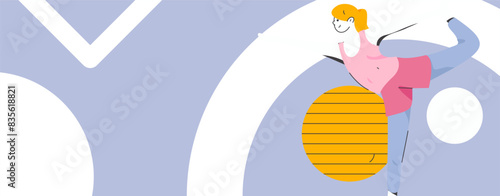 Practicing yoga, physical and mental health, flat vector character concept, operation hand drawn illustration
