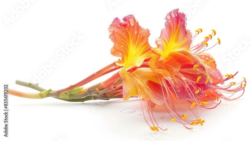 colorful flower cutout isolated on a white background