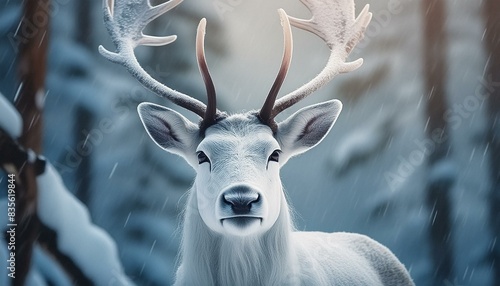 Reindeer in the snow