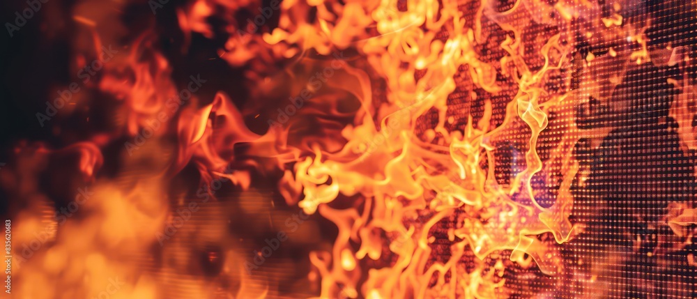 exposure abstraction wallpaper with screen pixels glitch, noise signal and fire
exposure abstraction wallpaper with screen pixels glitch, noise signal and fire