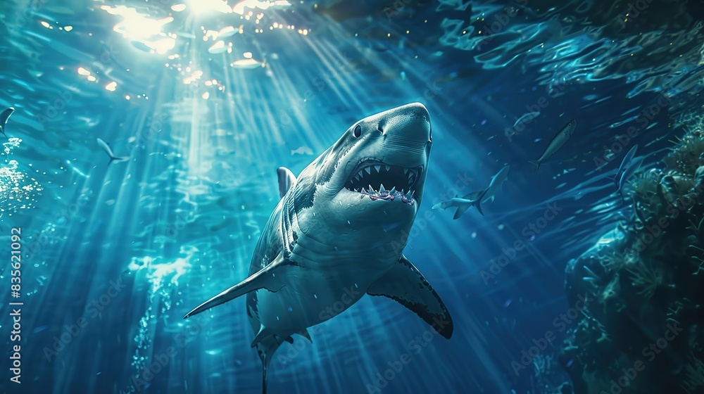 Fototapeta premium Spectacular Hammerhead shark high quality background