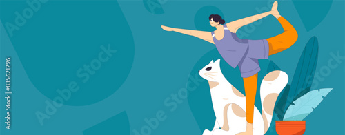 Practicing yoga, physical and mental health, flat vector character concept, operation hand drawn illustration
