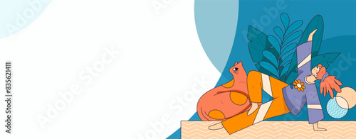 Practicing yoga, physical and mental health, flat vector character concept, operation hand drawn illustration
