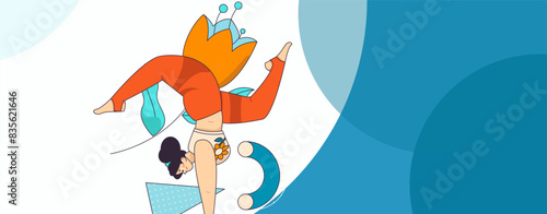 Practicing yoga, physical and mental health, flat vector character concept, operation hand drawn illustration
