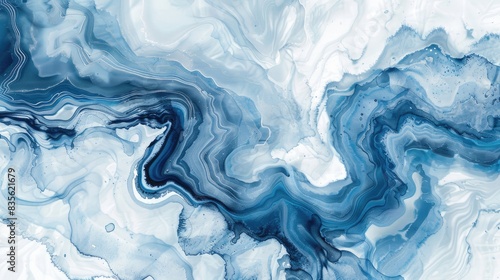 Abstract Marble Ink Texture in Blue and White A Stunning Pattern for Skin Wall Tile or Wallpaper photo