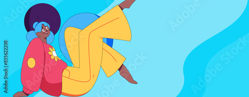 Practicing yoga, physical and mental health, flat vector character concept, operation hand drawn illustration
