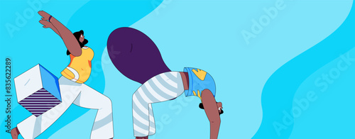 Practicing yoga, physical and mental health, flat vector character concept, operation hand drawn illustration
