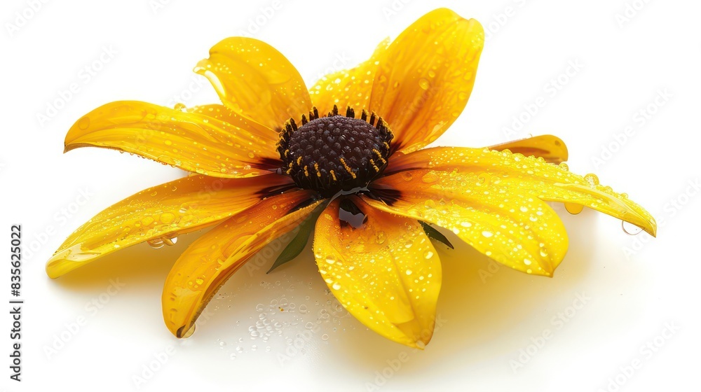 rudbeckia flower with water drops isolated on a white background
rudbeckia flower with water drops isolated on a white background