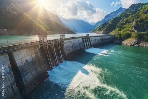 Obraz na płótnie Hydroelectric dam generating clean energy