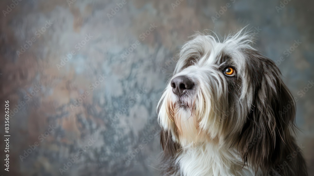 bearded collie dog portrait wallpaper with good expression and blurred neutral background bearded collie dog portrait wallpaper with good expression and blurred neutral background