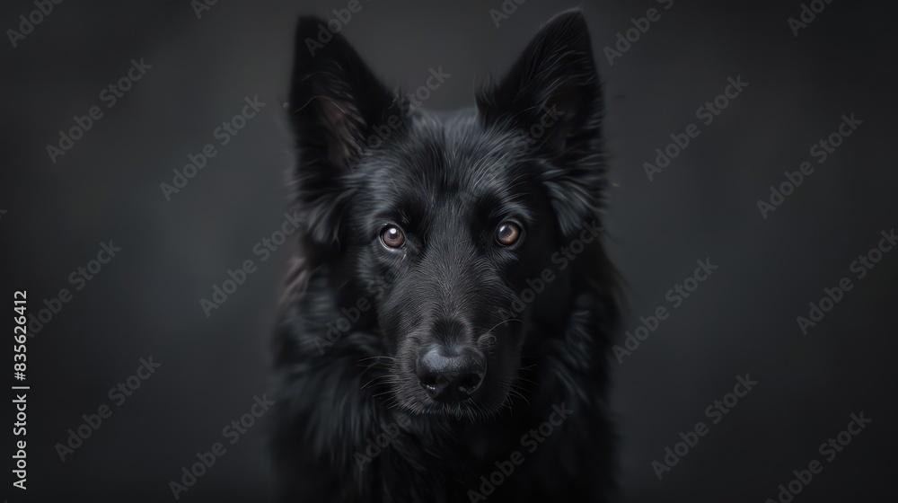 belgian sheepdog, groenendael black dog portrait wallpaper with good expression and blurred neutral background belgian sheepdog, groenendael black dog portrait wallpaper with good expression and blurred neutral background