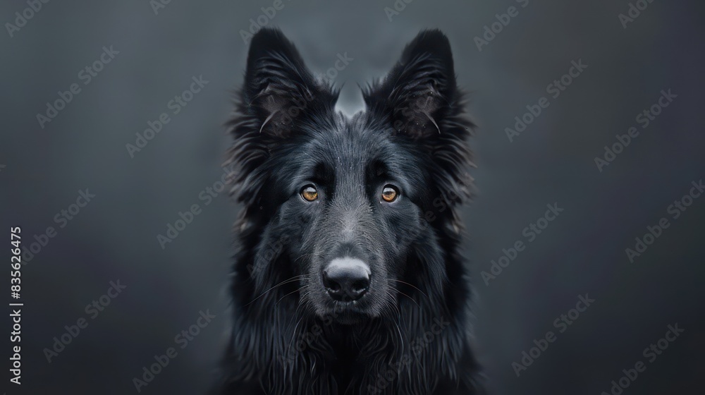 belgian sheepdog, groenendael black dog portrait wallpaper with good expression and blurred neutral background belgian sheepdog, groenendael black dog portrait wallpaper with good expression and blurred neutral background