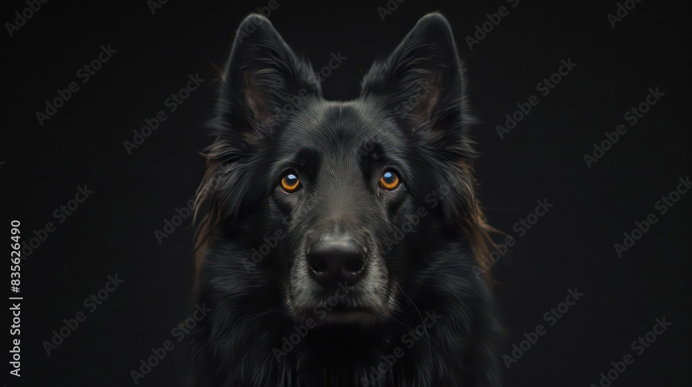 belgian sheepdog, groenendael black dog portrait wallpaper with good expression and blurred neutral background belgian sheepdog, groenendael black dog portrait wallpaper with good expression and blurred neutral background