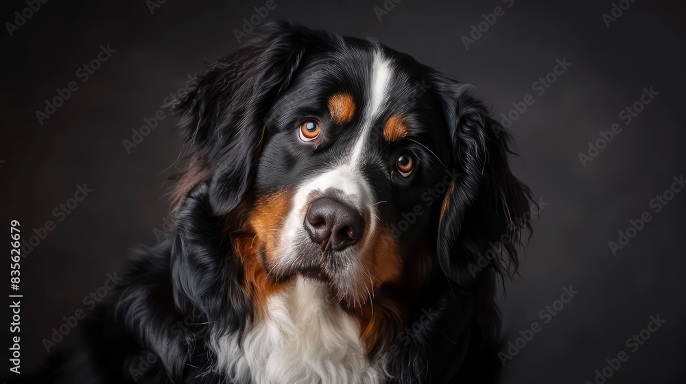 bernese mountain dog portrait wallpaper with good expression and blurred neutral background
bernese mountain dog portrait wallpaper with good expression and blurred neutral background