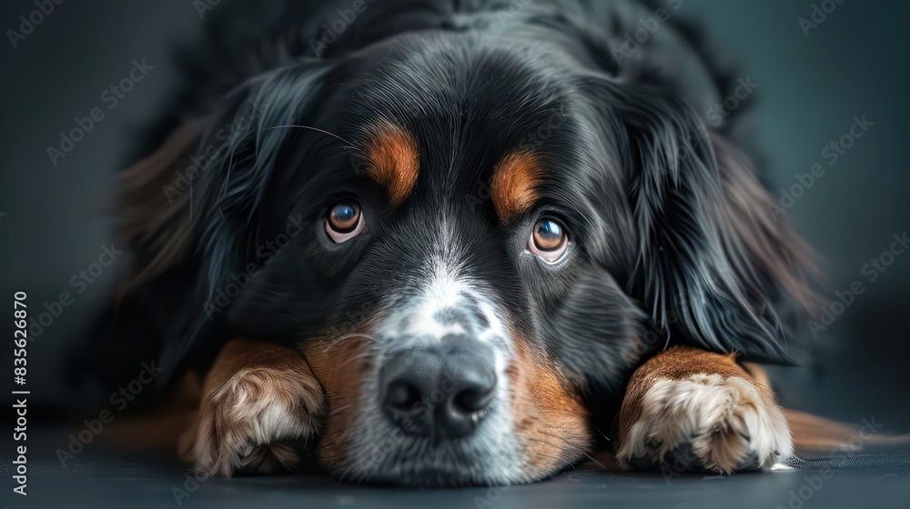 bernese mountain dog portrait wallpaper with good expression and blurred neutral background bernese mountain dog portrait wallpaper with good expression and blurred neutral background