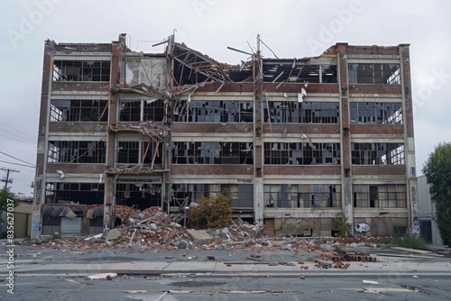 An image of a building that has been torn down and has a bunch of windows, symbolizing change and urban regeneration.

