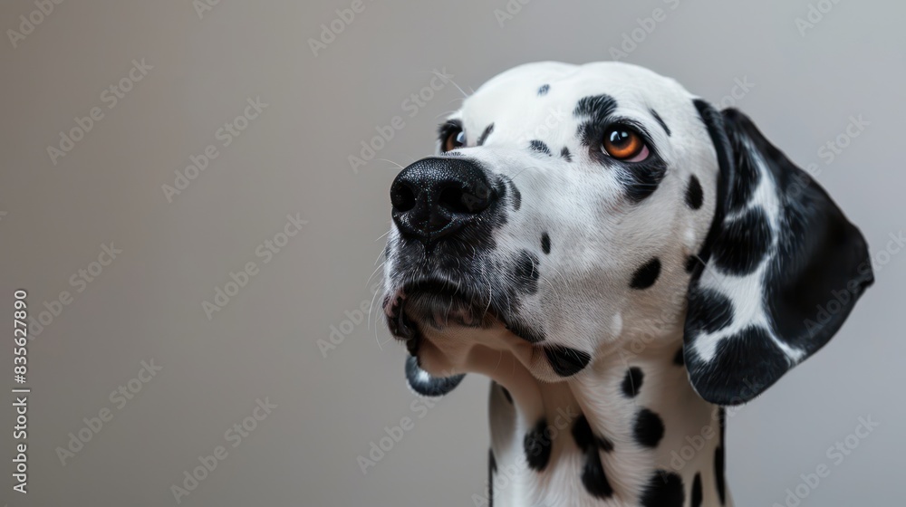 dalmatian dog portrait wallpaper with good expression and blurred neutral background
dalmatian dog portrait wallpaper with good expression and blurred neutral background
